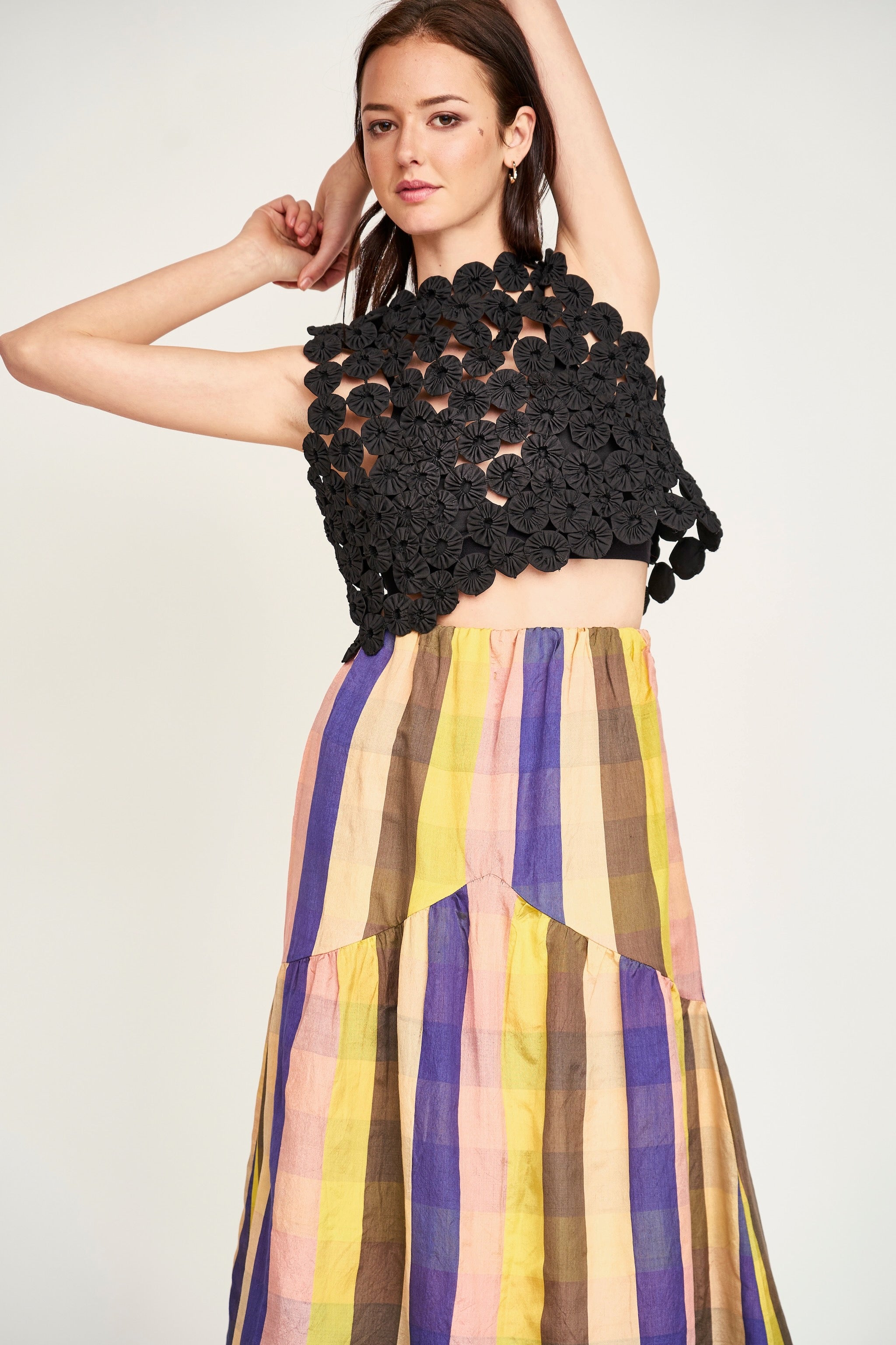 Brighton Skirt in Citron Plaid