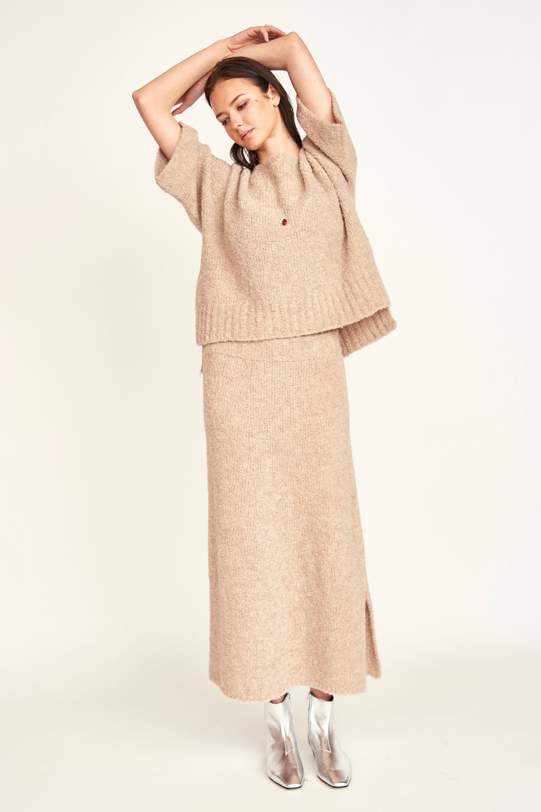 Estes Boucle Skirt in Graham Cracker