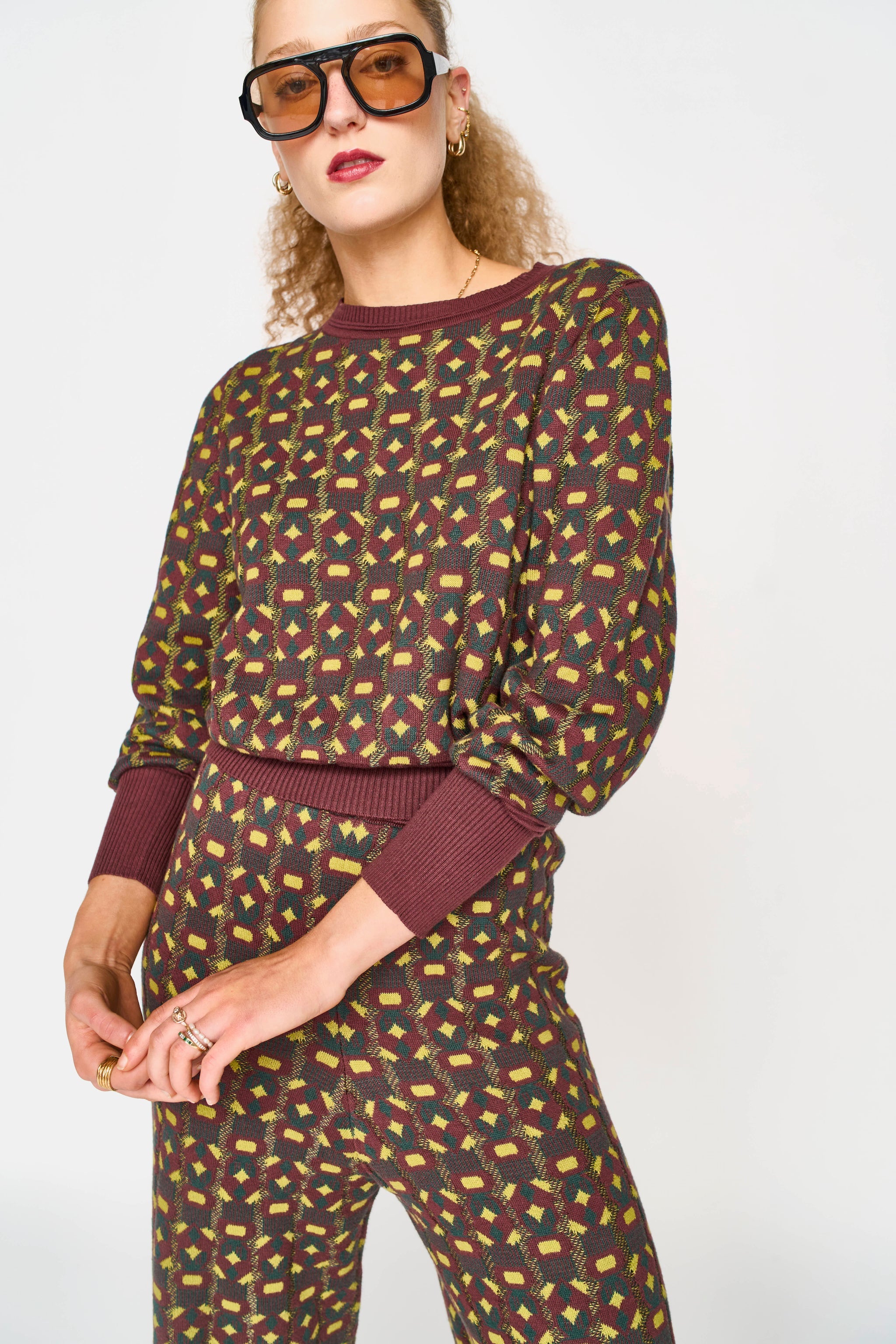 Bozeman Pullover in Baccara Coeur Jacquard