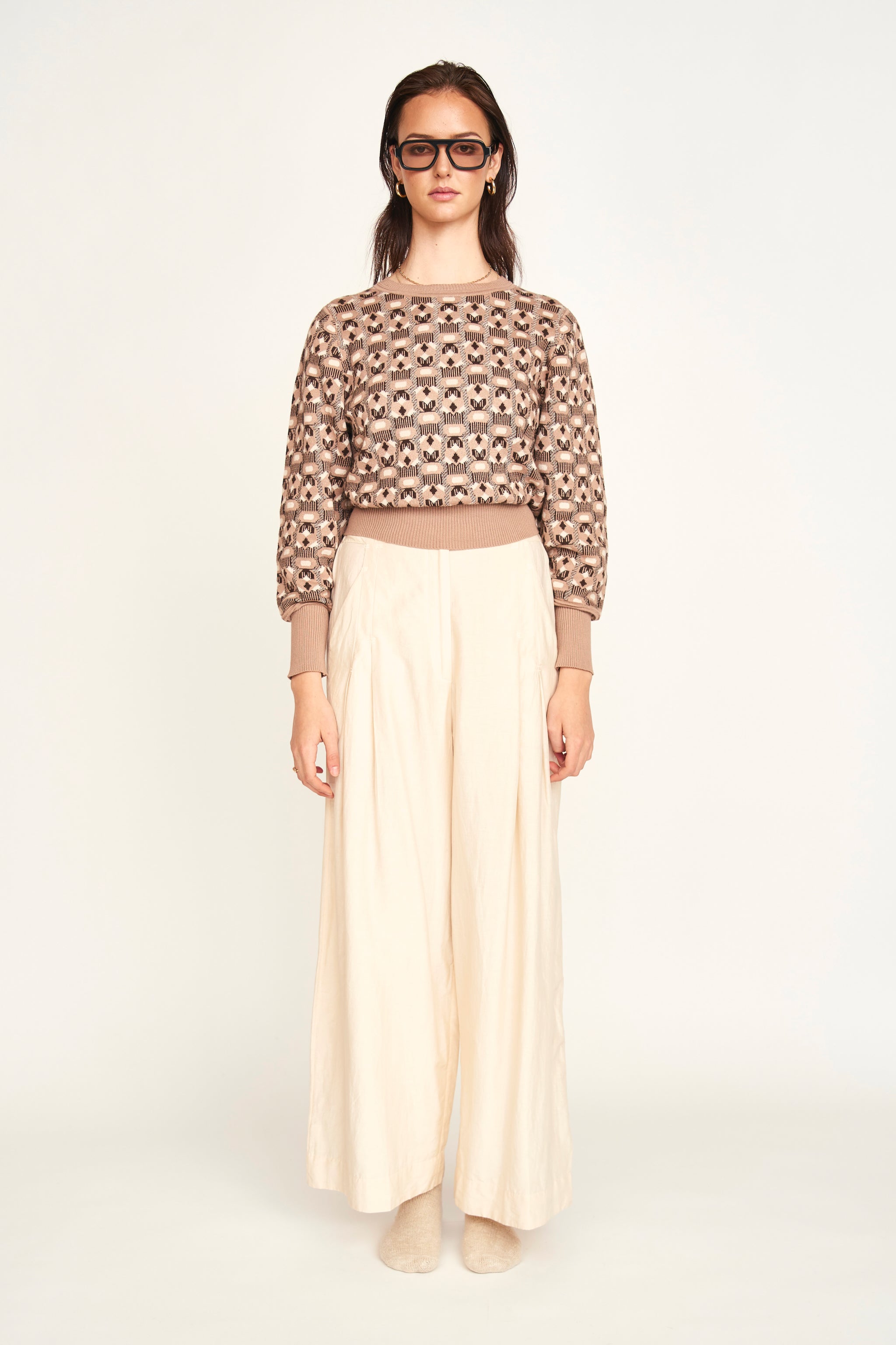 Bozeman Pullover in Milkweed Coeur Jacquard