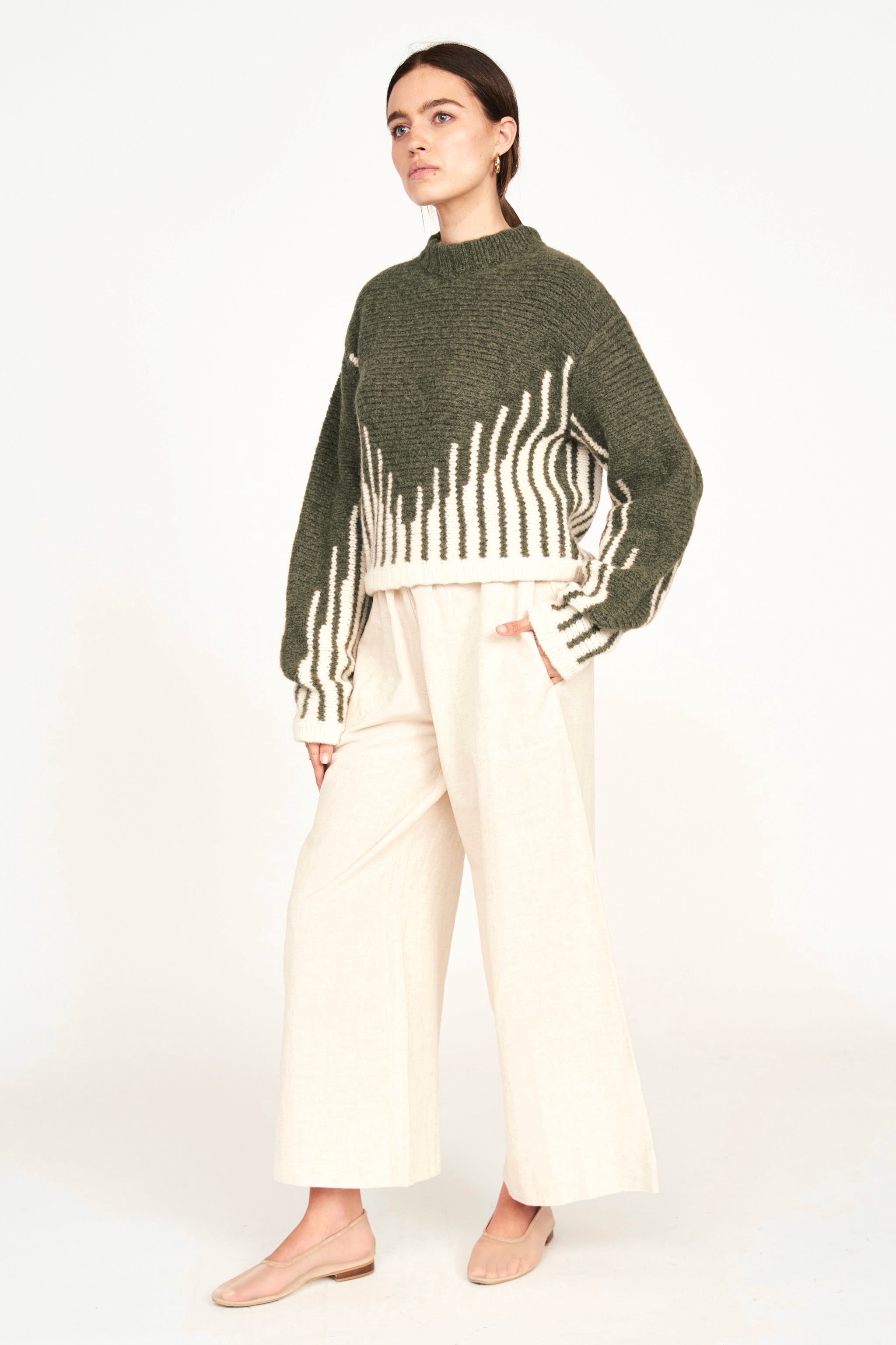 Highland Sweater in Olive Ridge