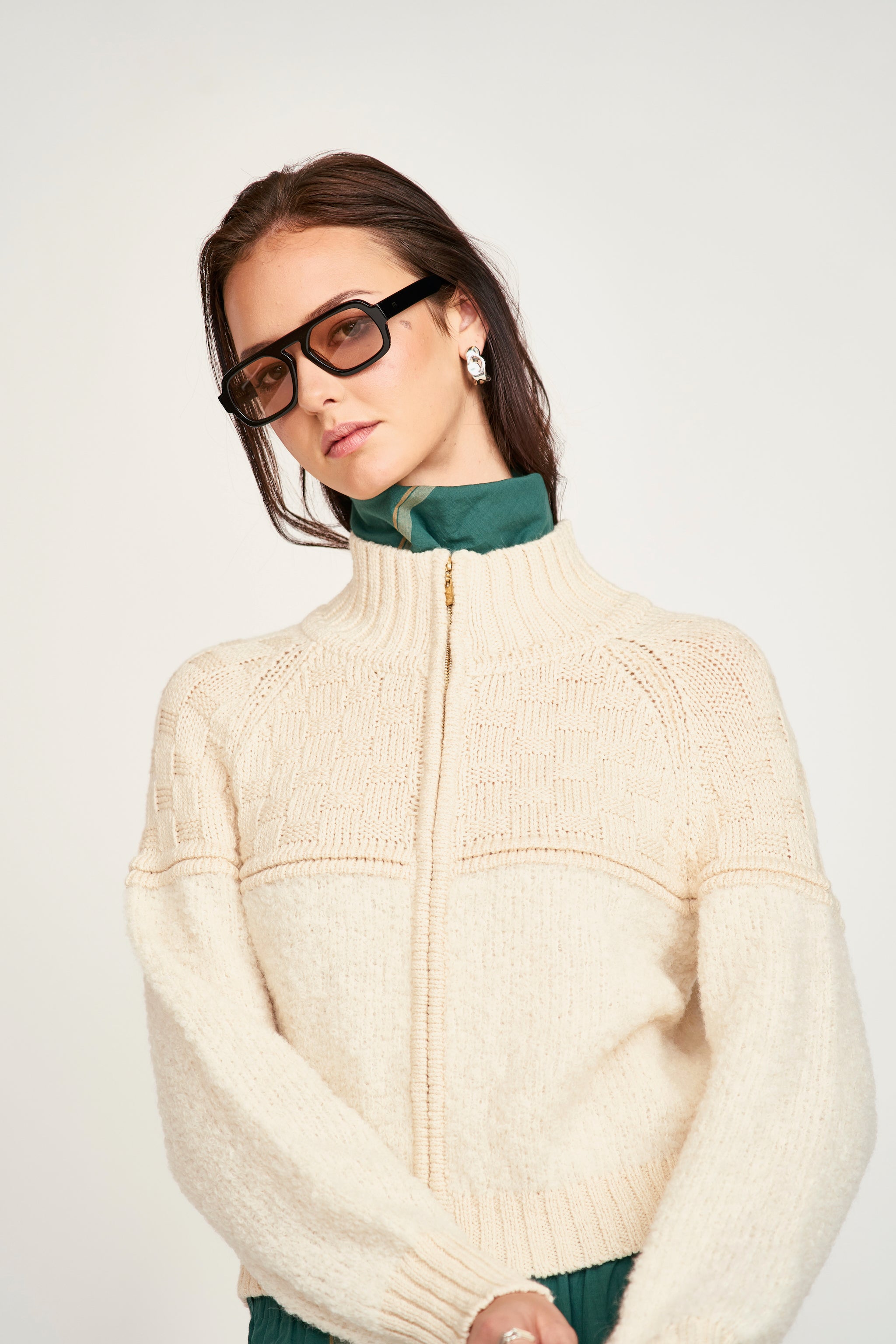 Klosters Zip Sweater in Alabaster