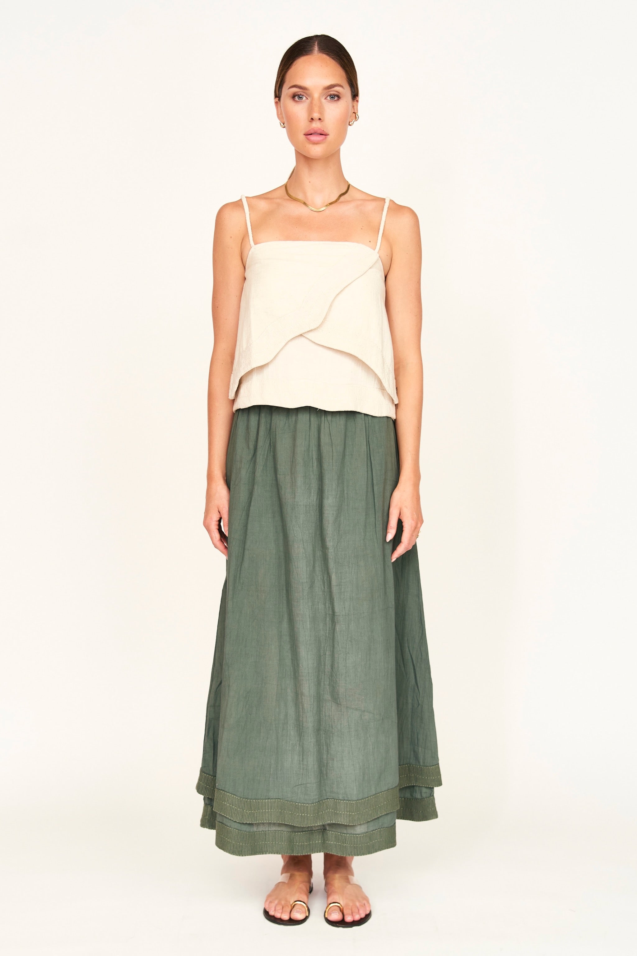 Verona Skirt in Verde Fossil