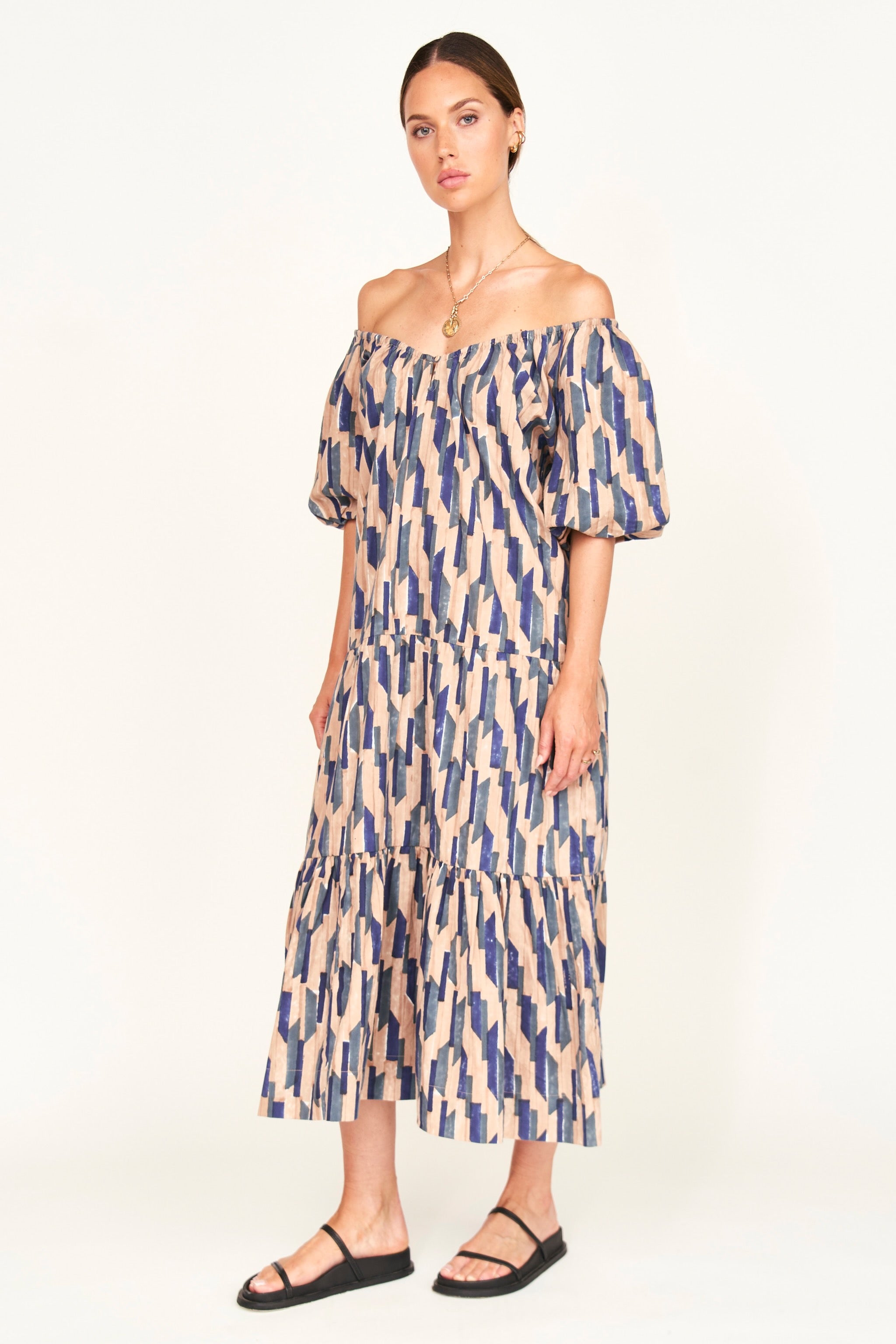 Capri Dress in Cerulean Rainfall