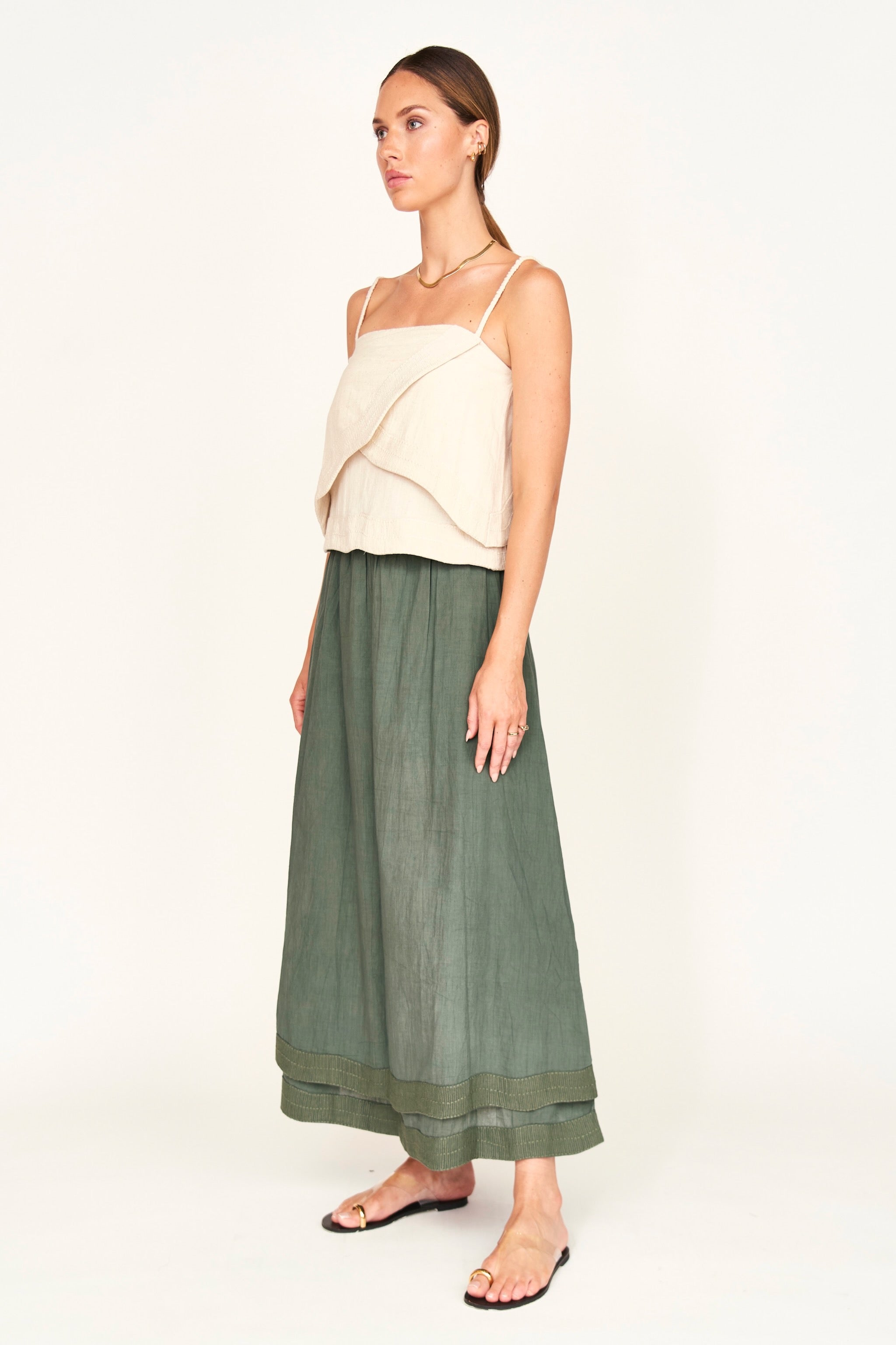Verona Skirt in Verde Fossil
