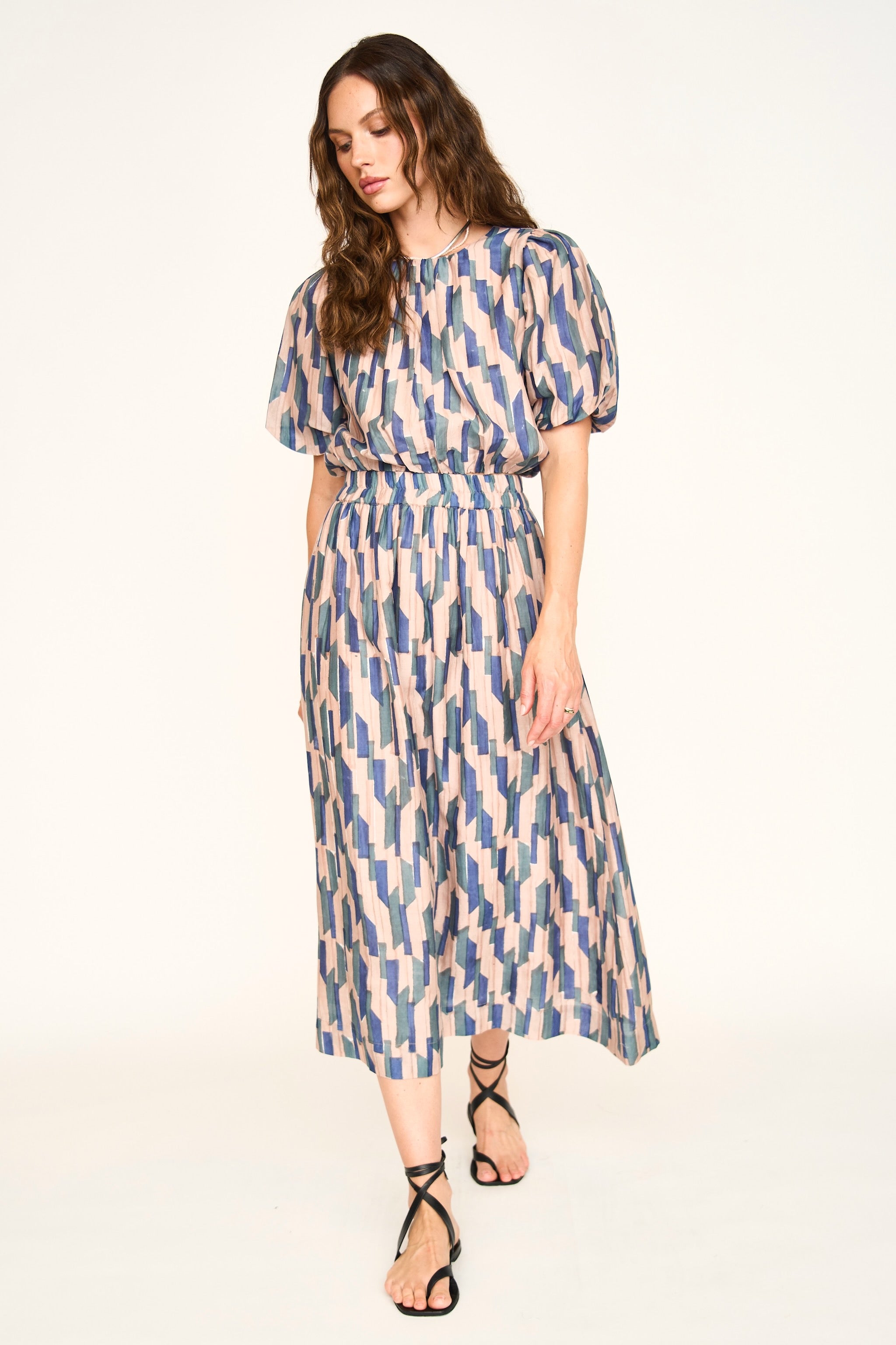 Verona Skirt in Cerulean Rainfall