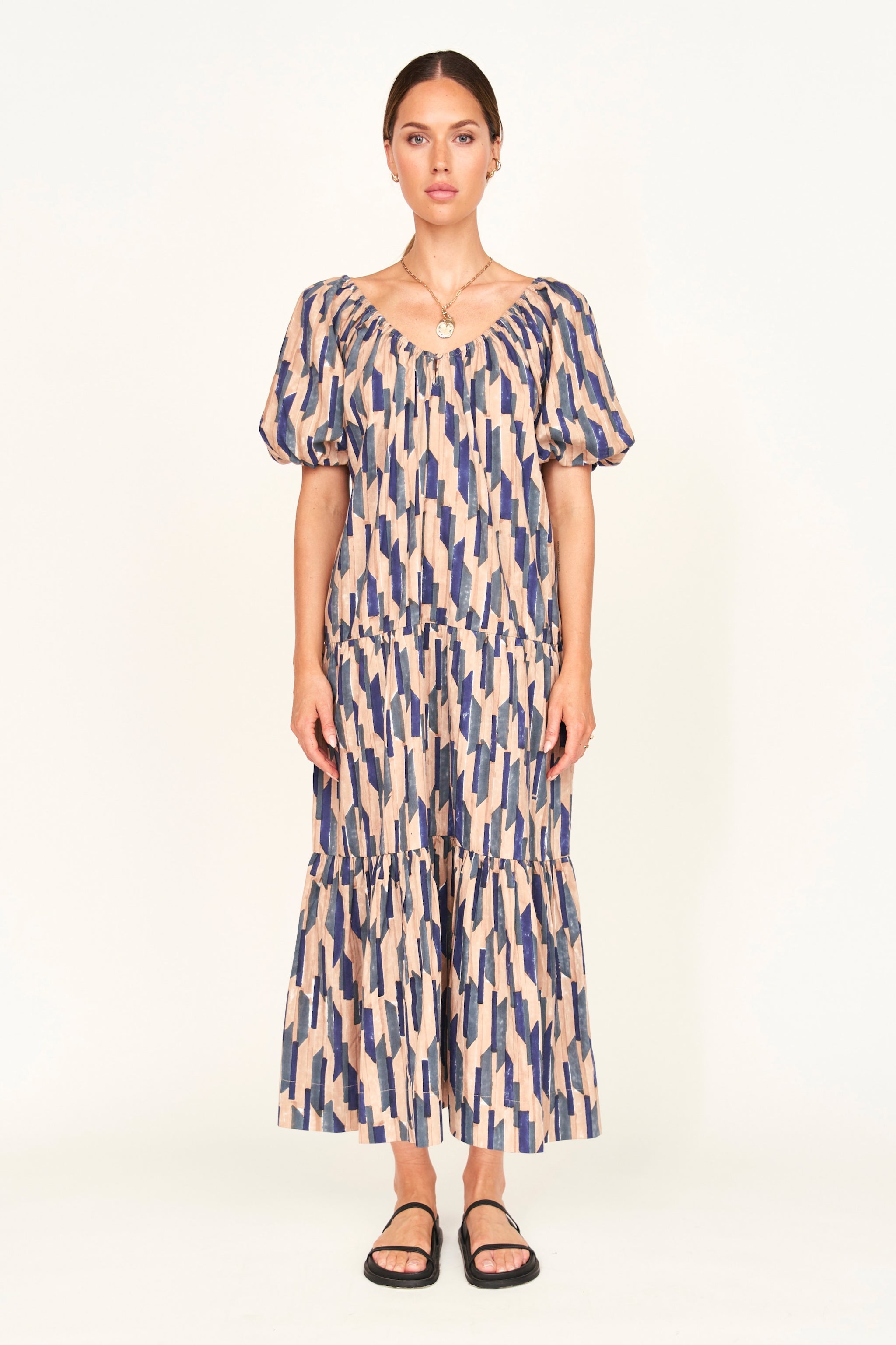 Capri Dress in Cerulean Rainfall