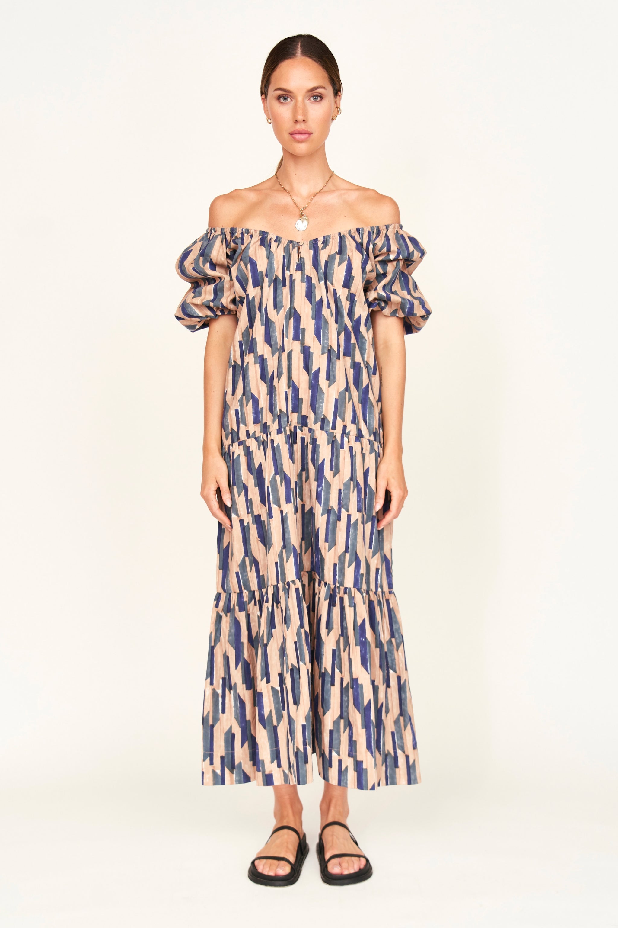 Capri Dress in Cerulean Rainfall