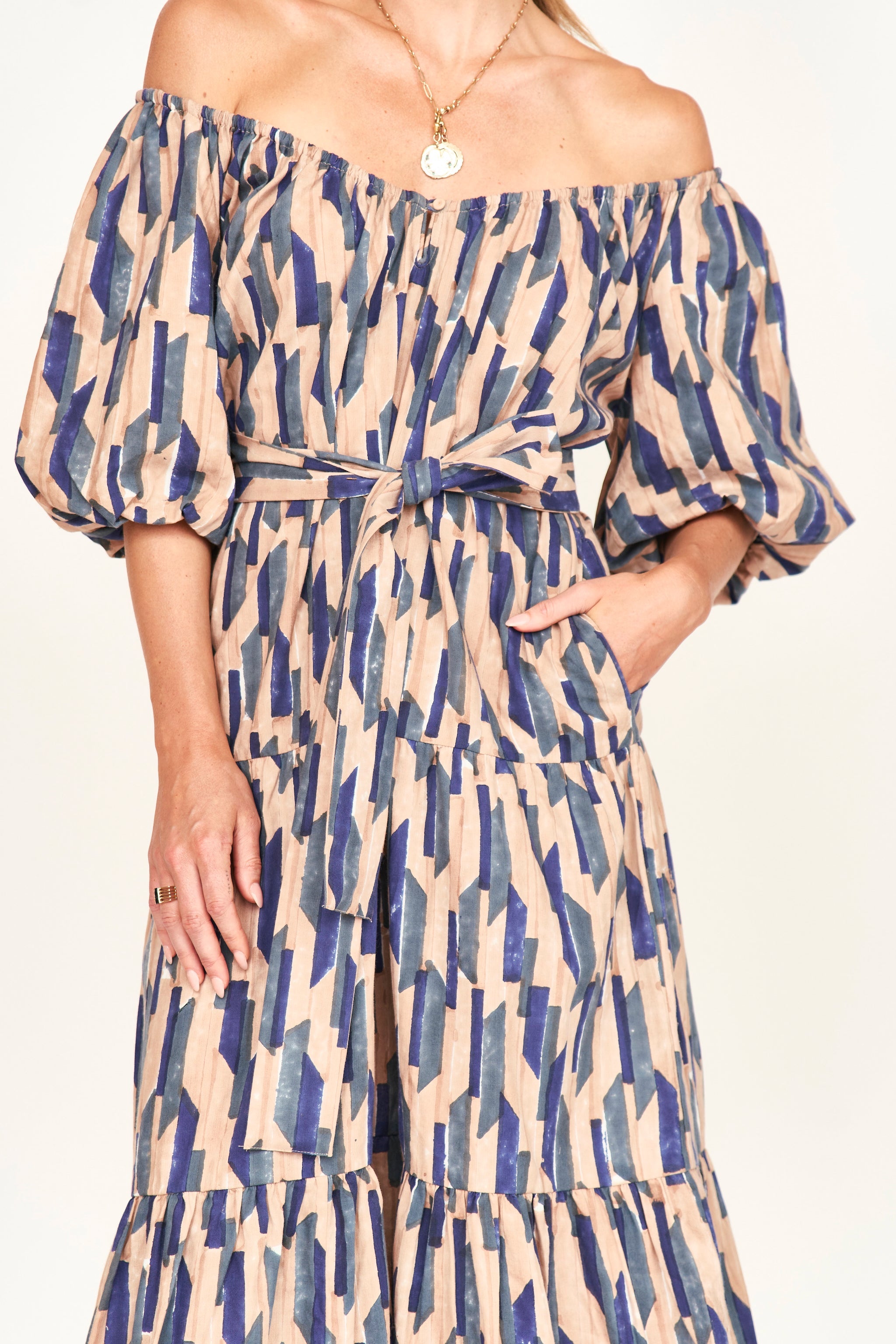 Capri Dress in Cerulean Rainfall