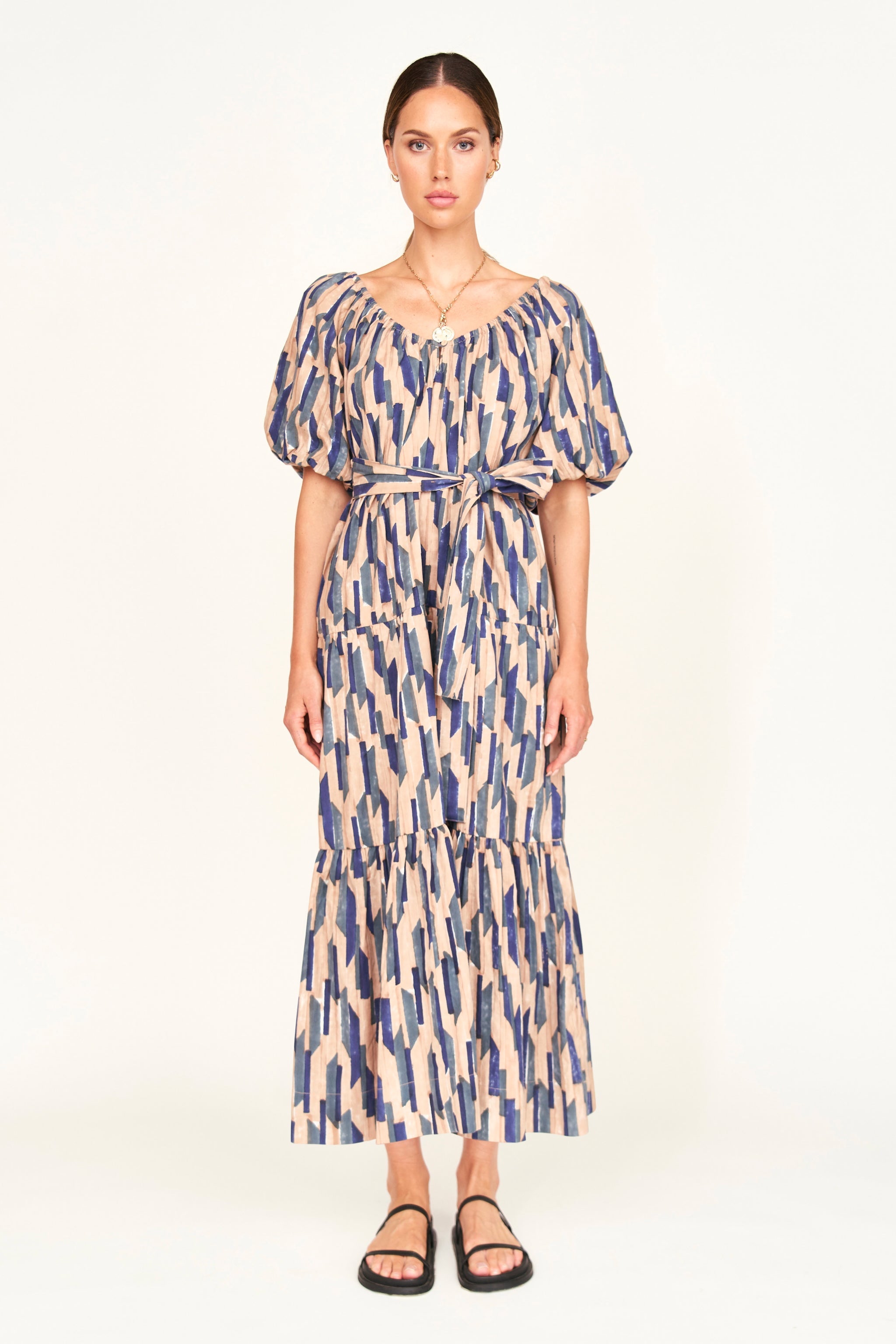 Capri Dress in Cerulean Rainfall