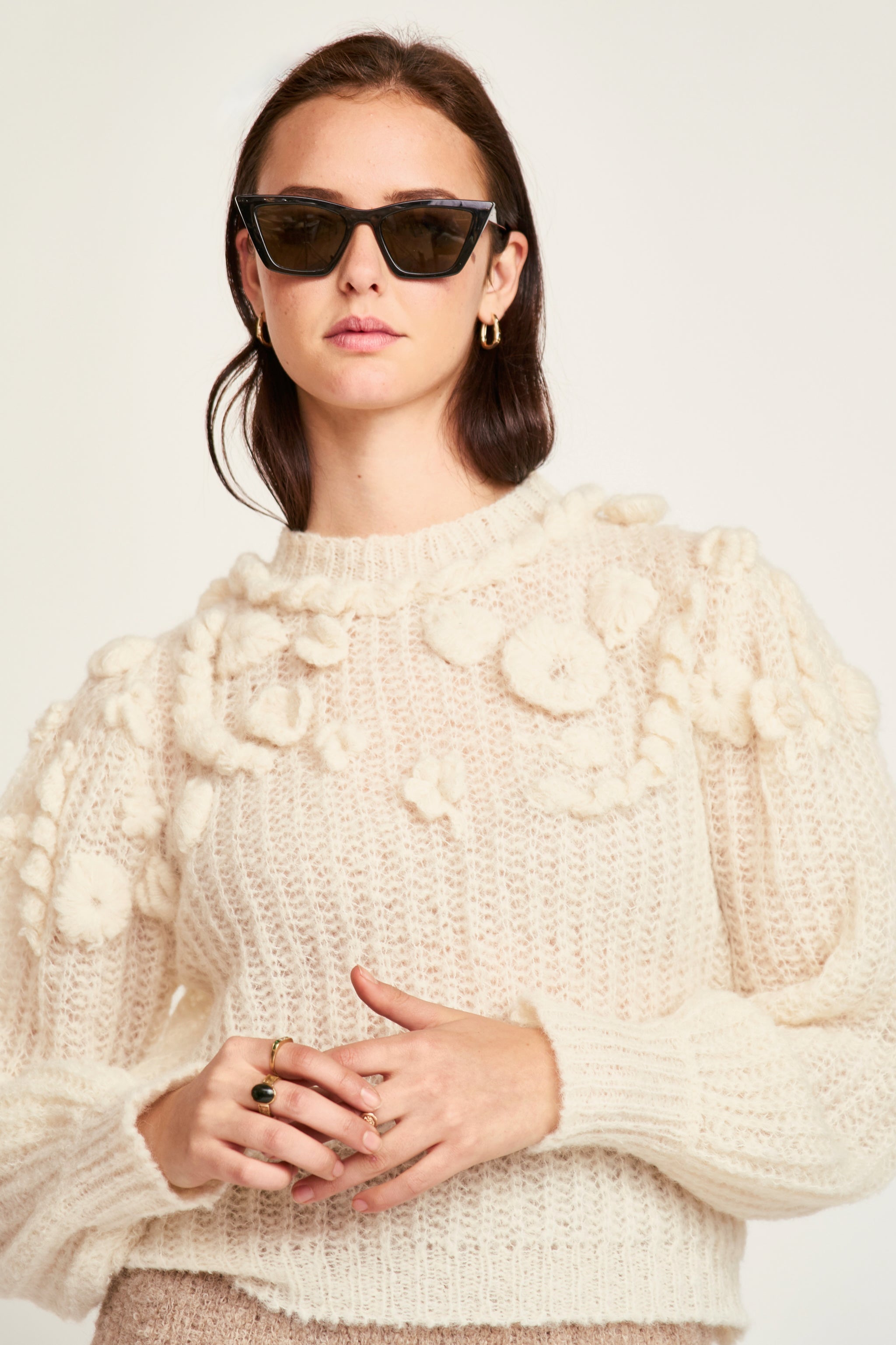 Moritz Embroidered Pullover in Alabaster