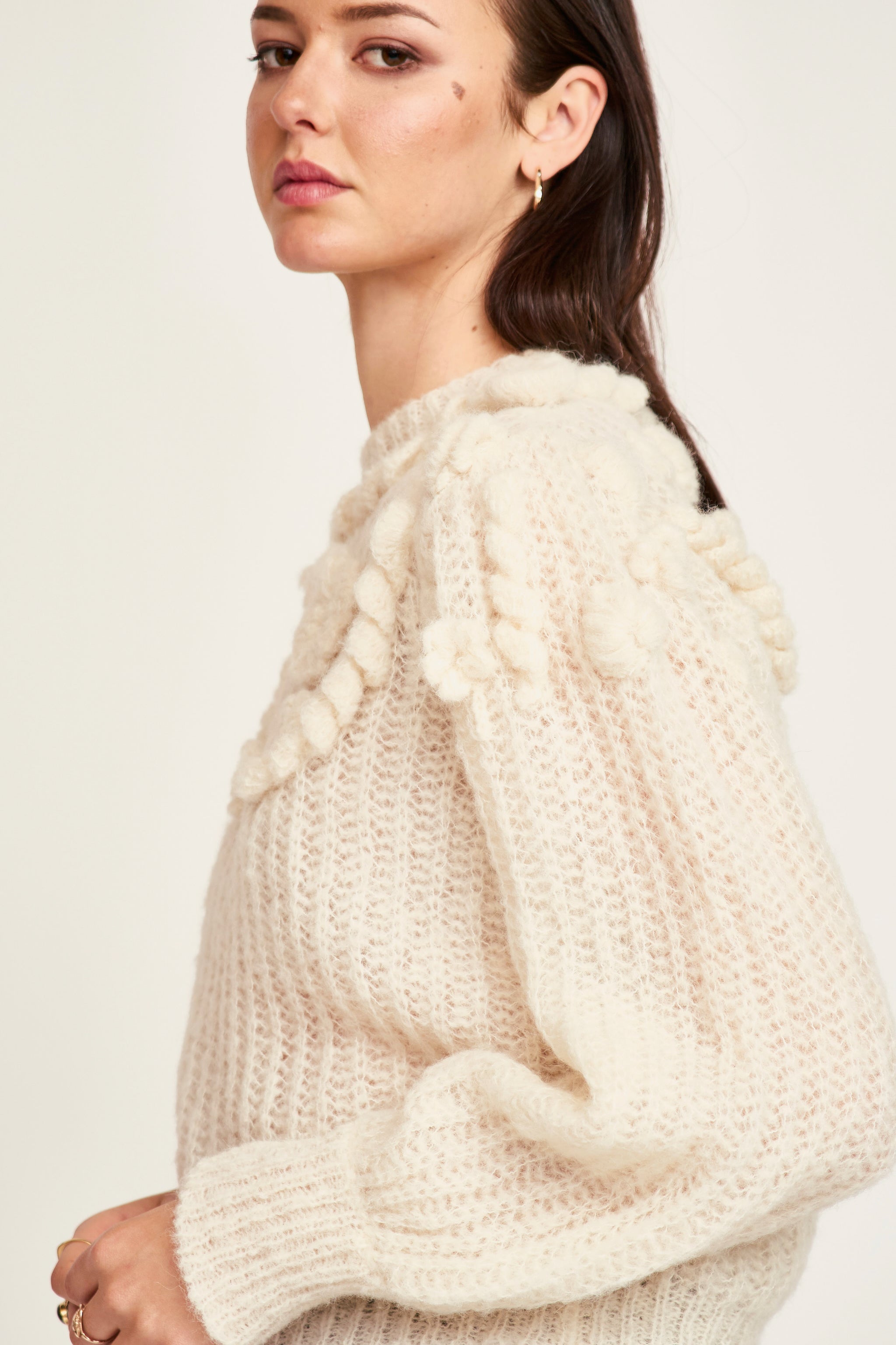 Moritz Embroidered Pullover in Alabaster