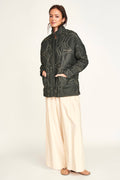 Tahoe Quilted Jacket in Charcoal Jurassic Kantha