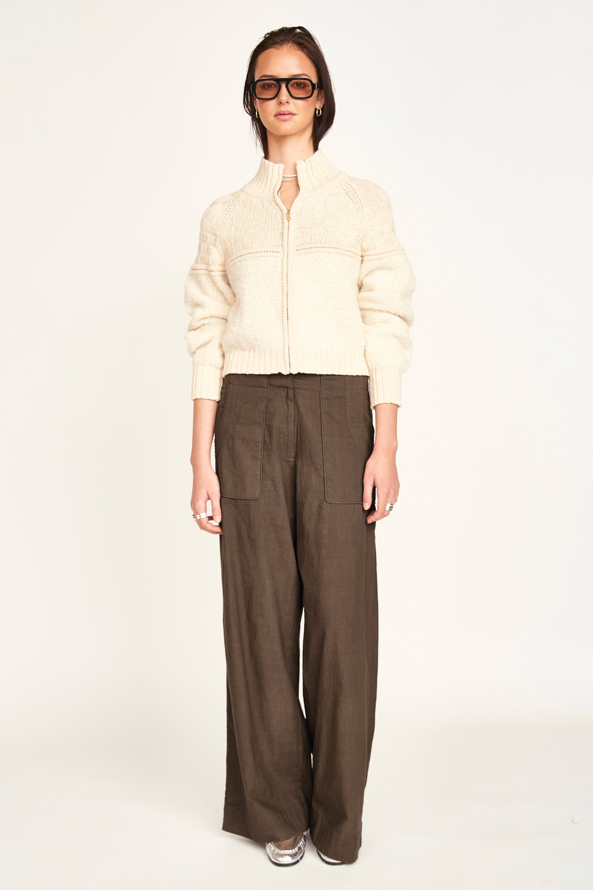 Klosters Zip Sweater in Alabaster