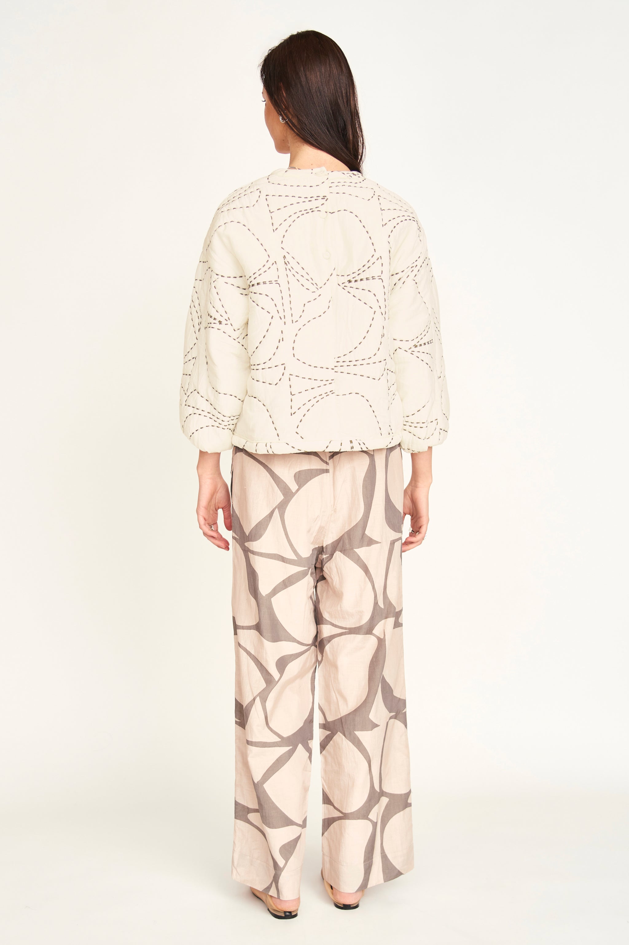Yukon Quilted Sweatshirt in Ivory Jurassic Kantha