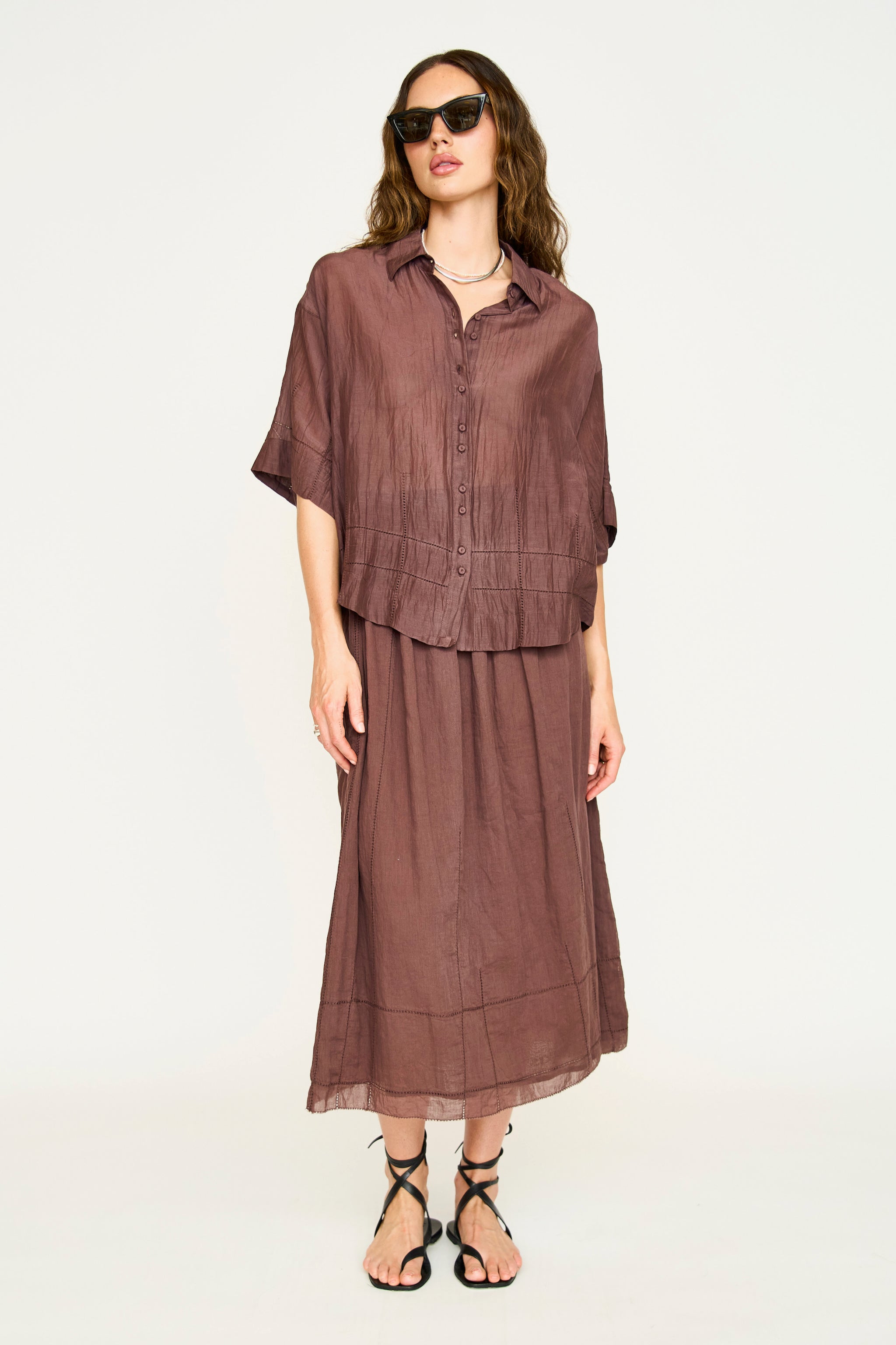 Kyoto Short Sleeved Shirt in Grappa