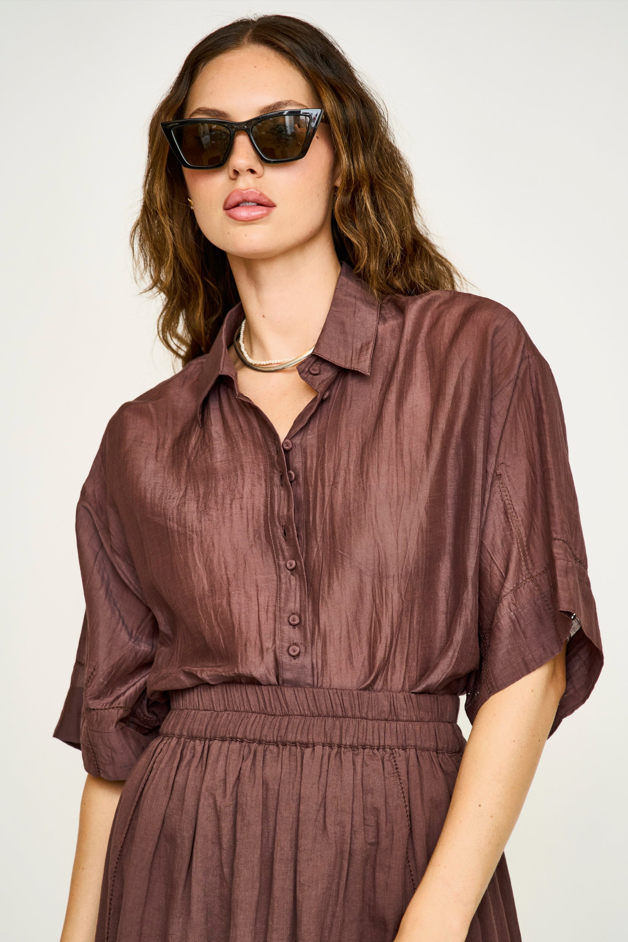 Kyoto Short Sleeved Shirt in Grappa