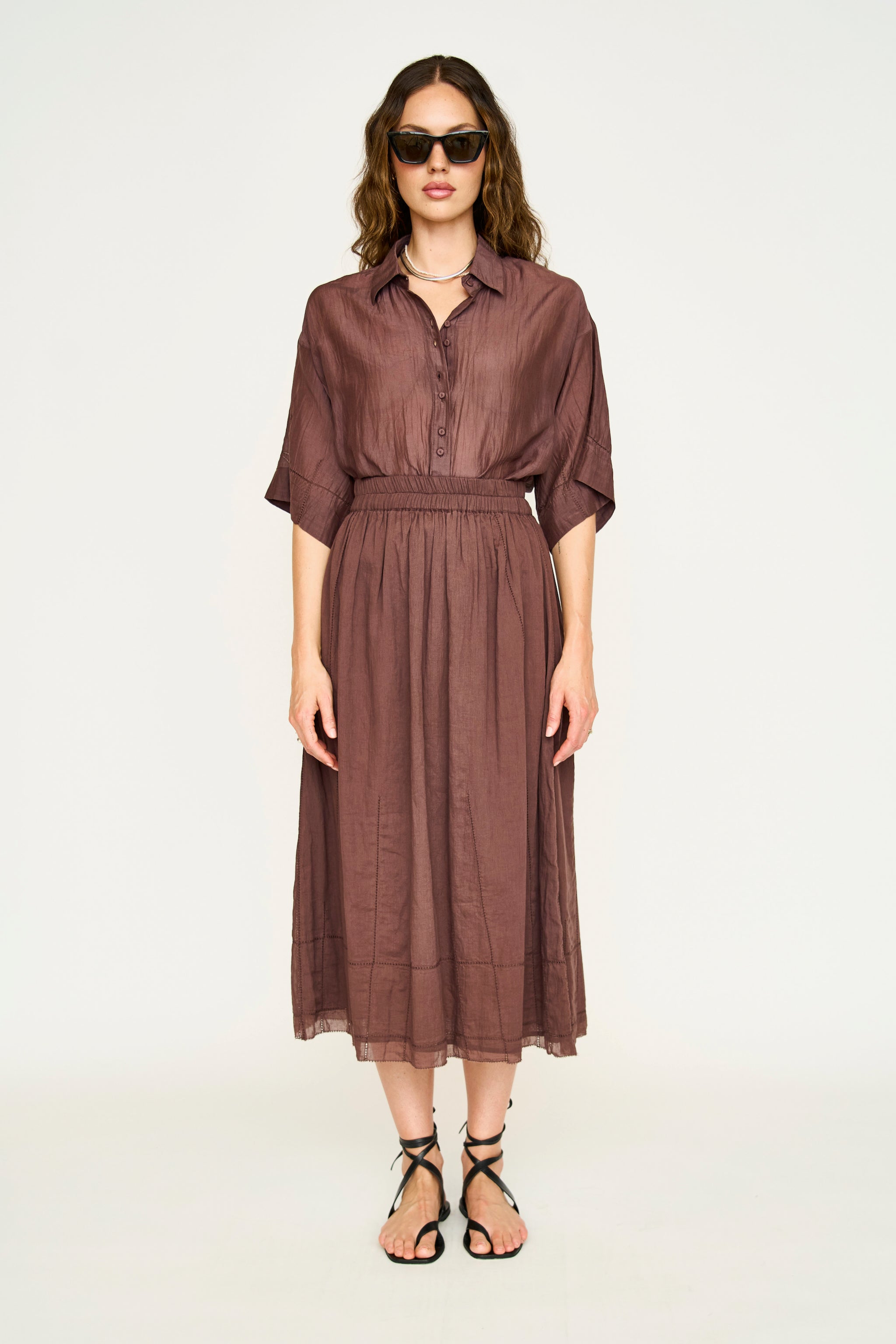 Kyoto Short Sleeved Shirt in Grappa