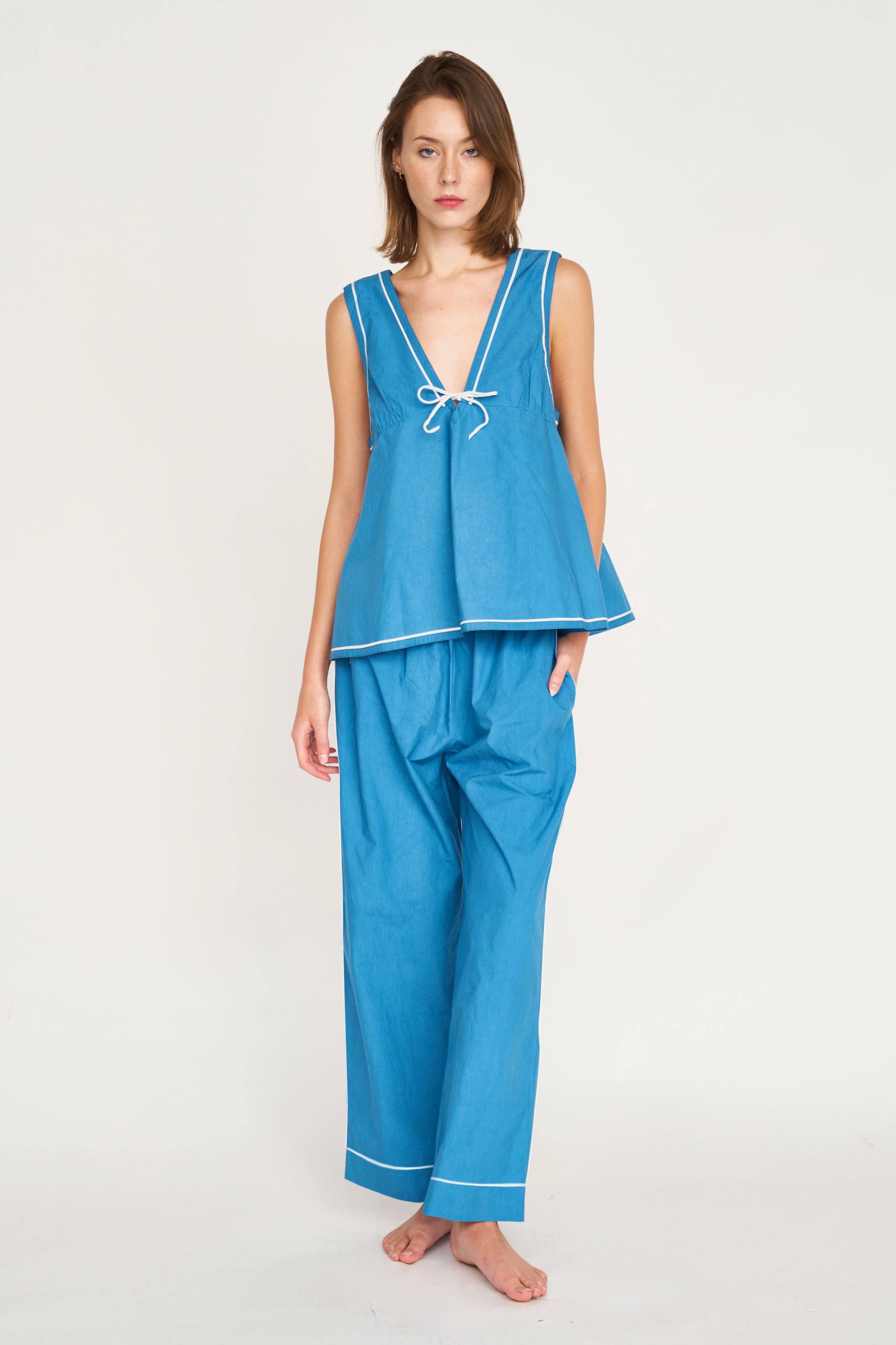 Pajama Pant & Camisole Set in Sapphire (Ships early January)