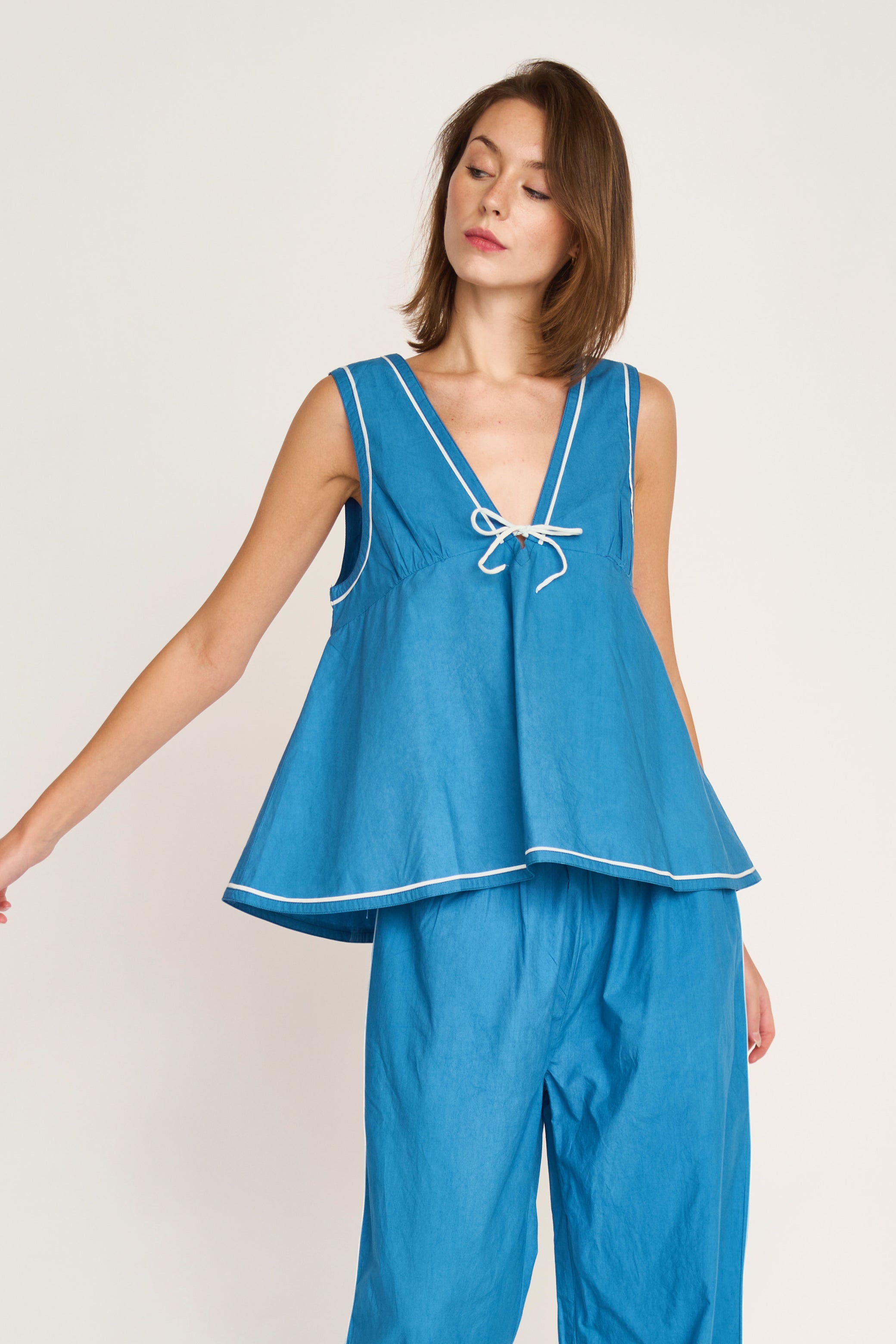 Pajama Pant & Camisole Set in Sapphire (Ships early January)