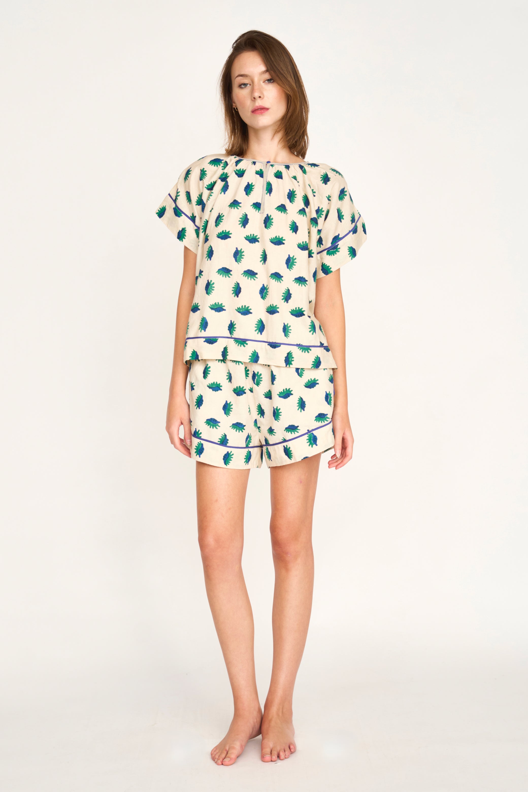 Pajama Short Set in Tide Pool (Ships early January)