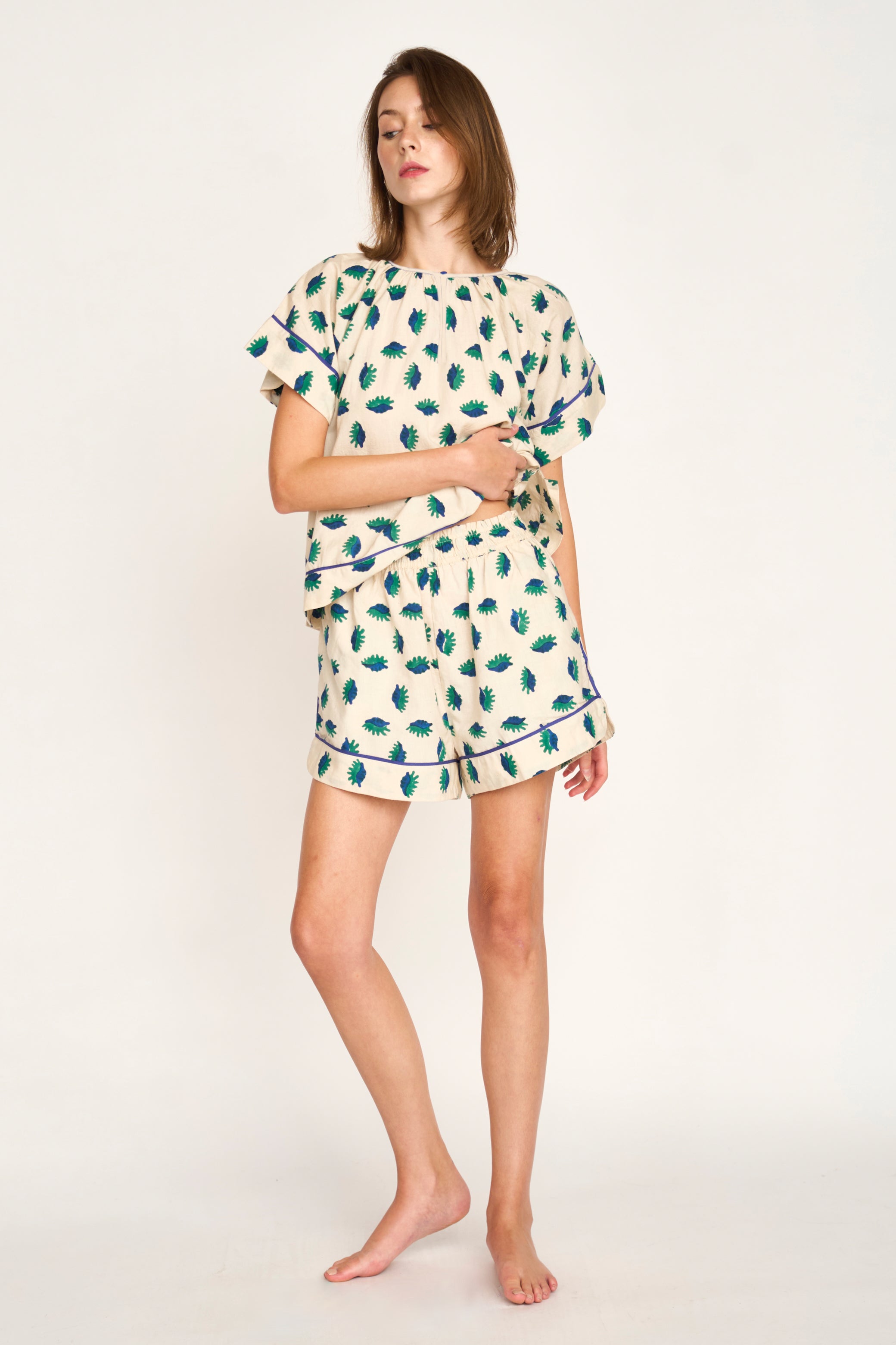 Pajama Short Set in Tide Pool (Ships early January)