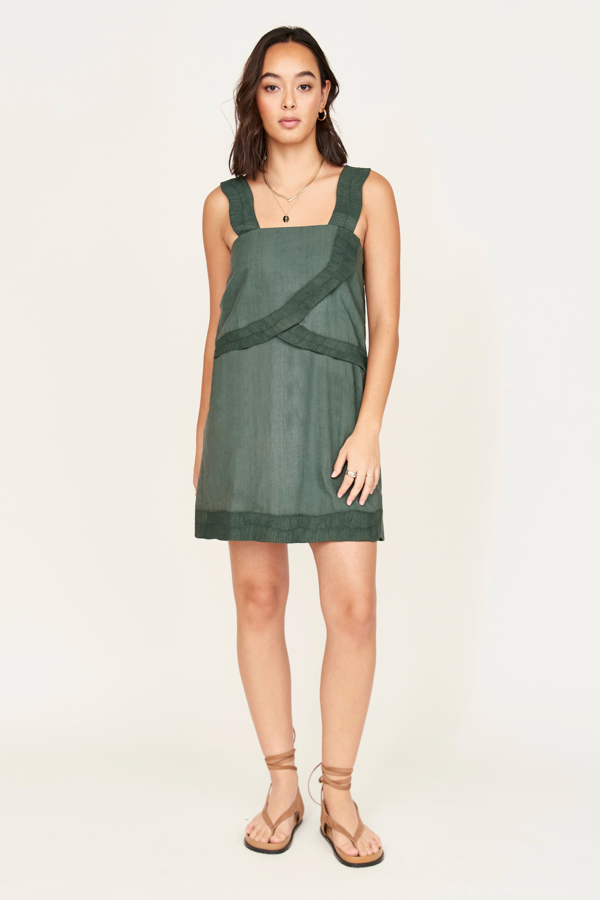 Nicobar Dress in Verde Fossil