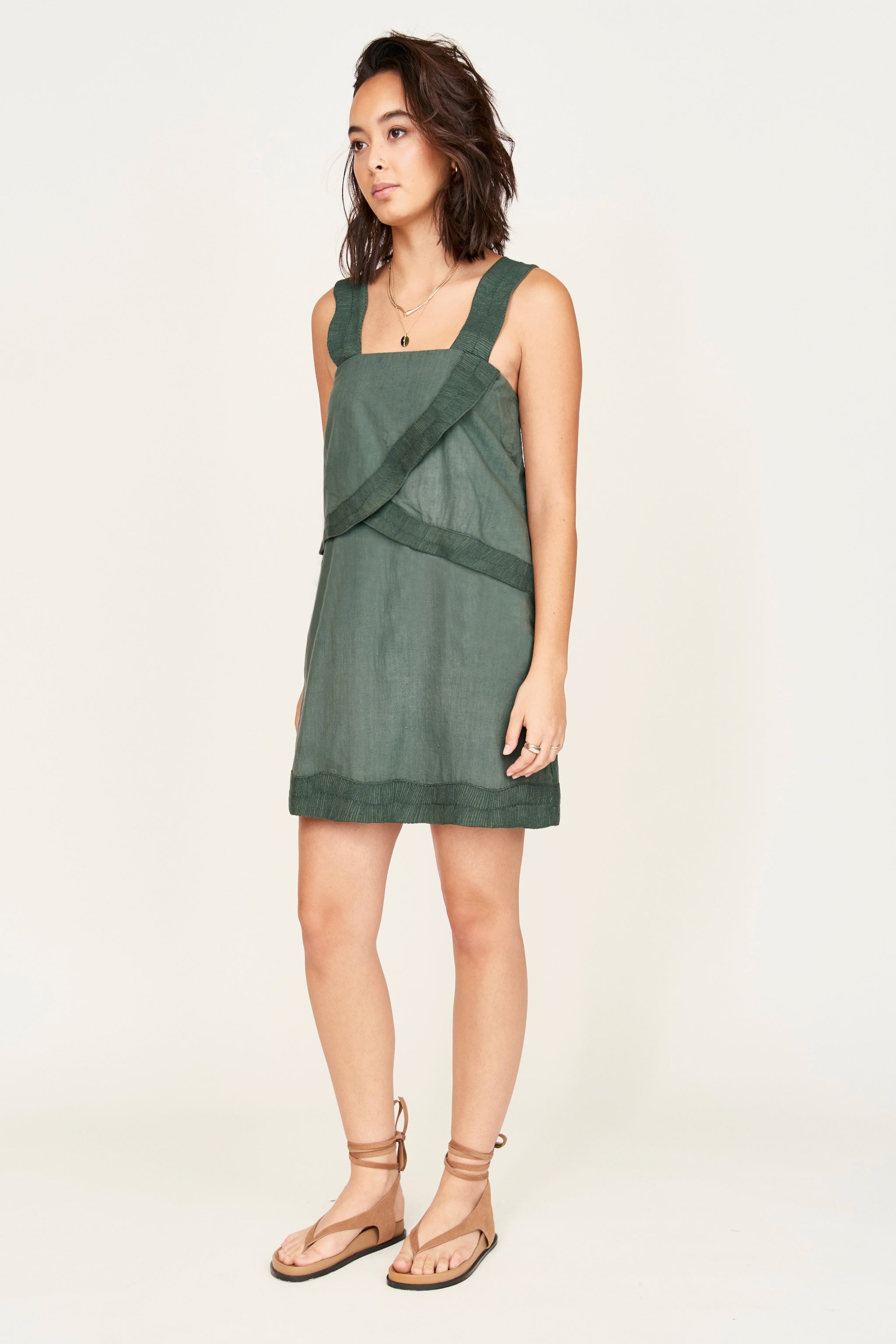 Nicobar Dress in Verde Fossil