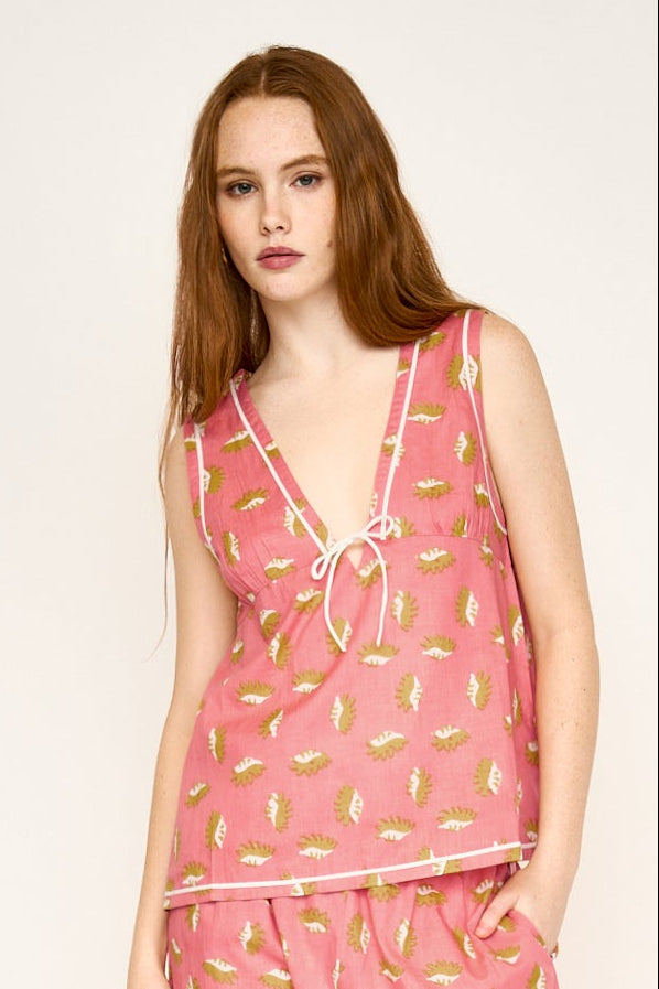 Pajama Pant & Camisole Set in Coral Reef (Ships early January)