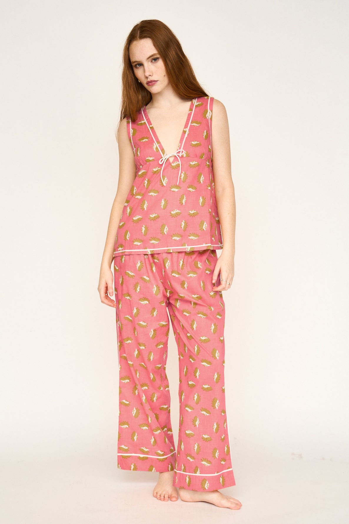 Pajama Pant & Camisole Set in Coral Reef (Ships early January)