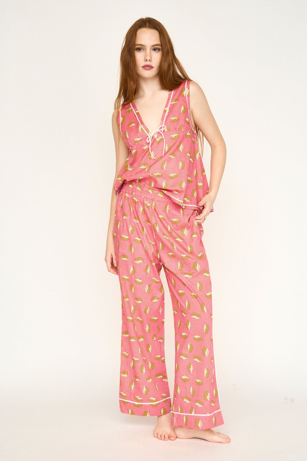 Pajama Pant & Camisole Set in Coral Reef (Ships early January)